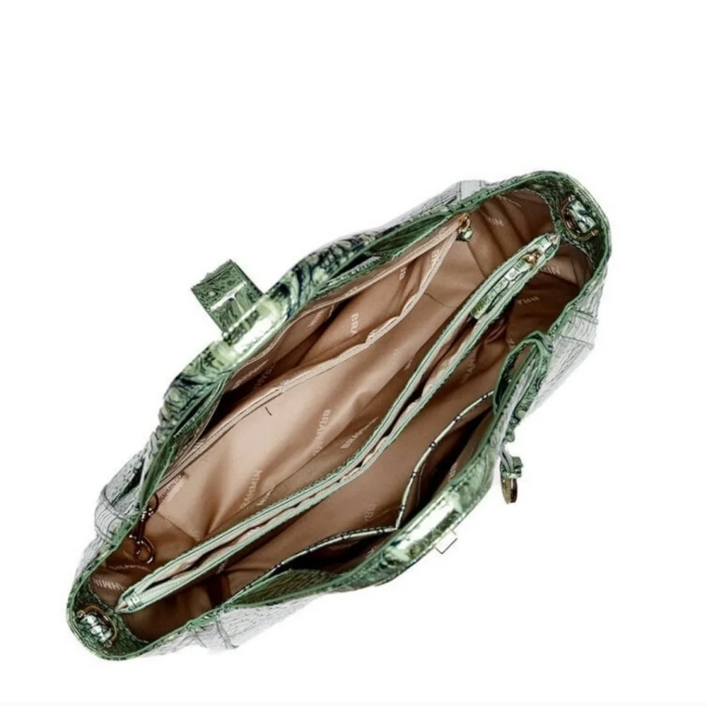 💚▪️Brahmin ▪️Small Carla Agave Melbourne Leather Shoulder Bag